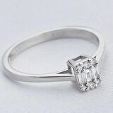 0.12 Karat Baget Pırlanta Yüzük (H-I VS/Tektaş Görseli)